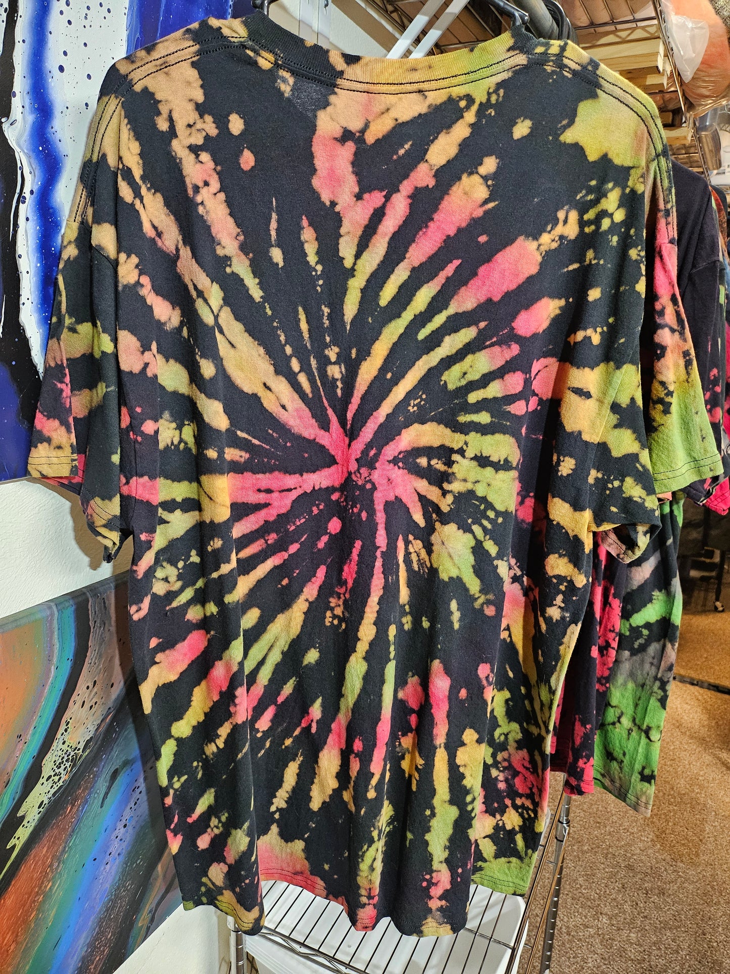 "Rasta Spiral" - Streetwear Reverse Dye T-Shirt