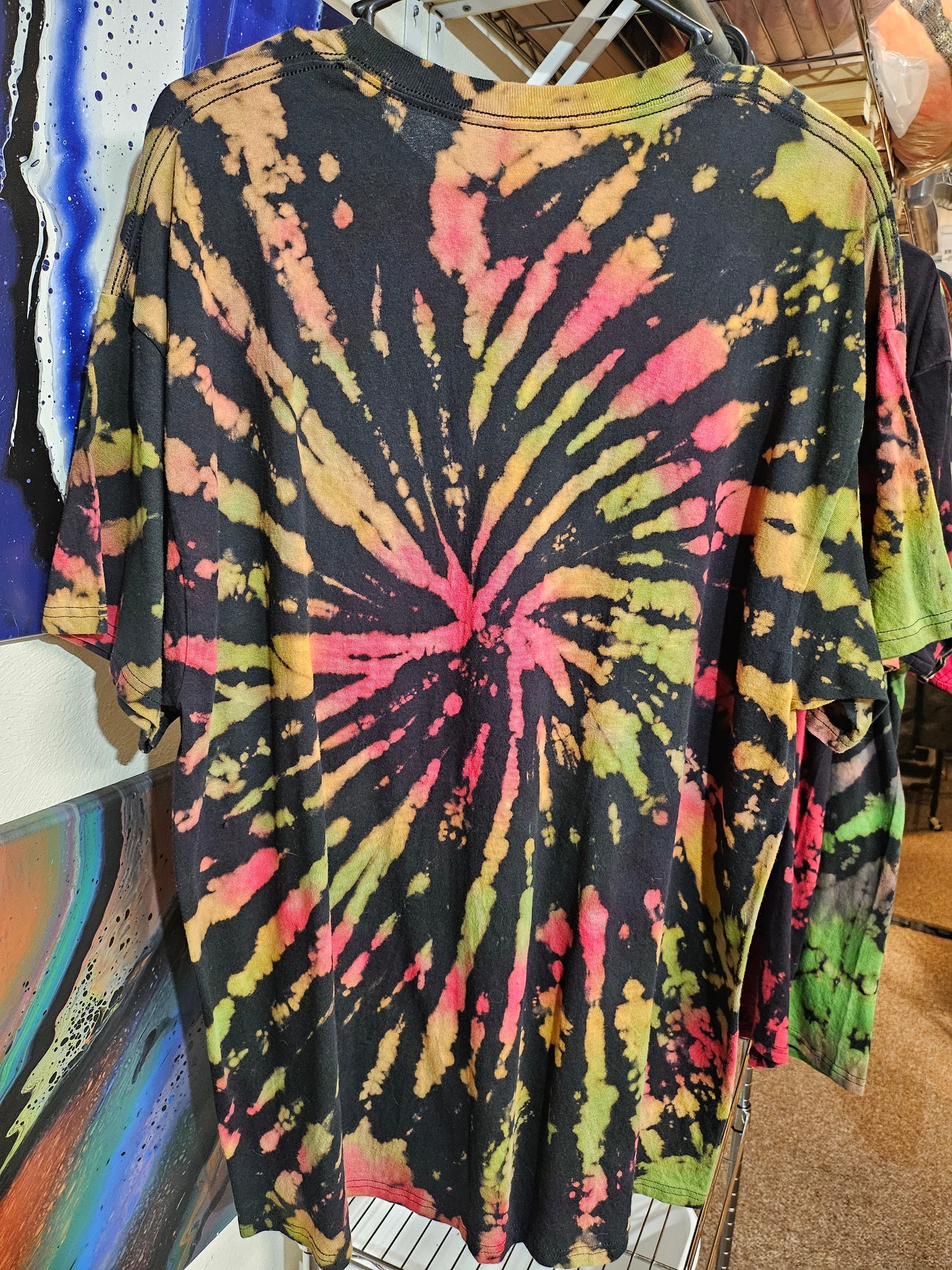"Rasta Spiral" - Streetwear Reverse Dye T-Shirt