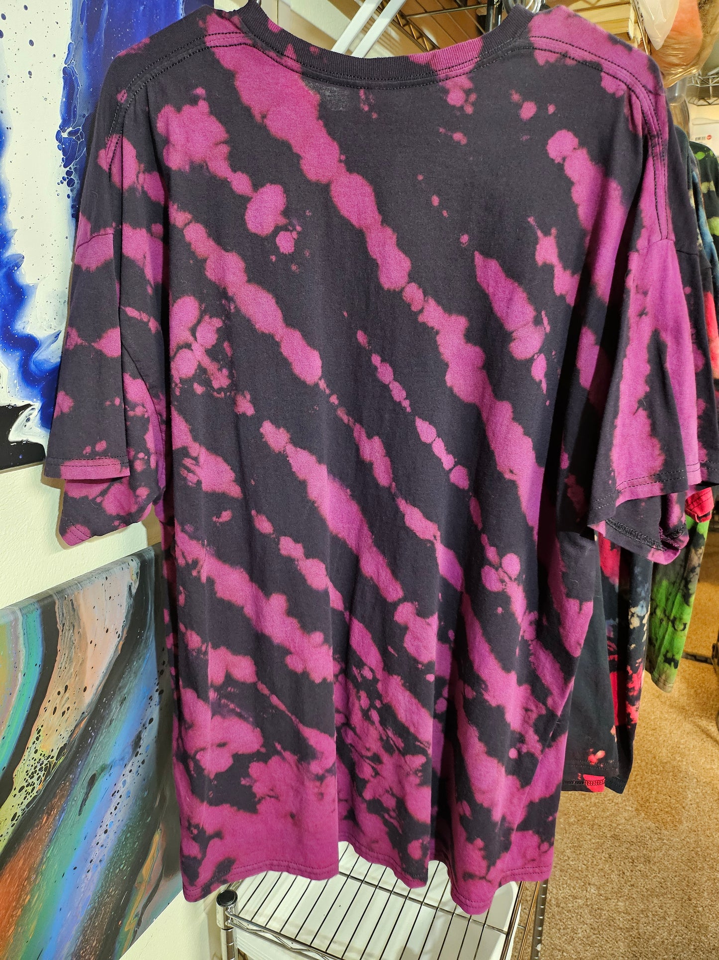 "Purple Stripe Tear" - Streetwear Reverse Dye T-Shirt