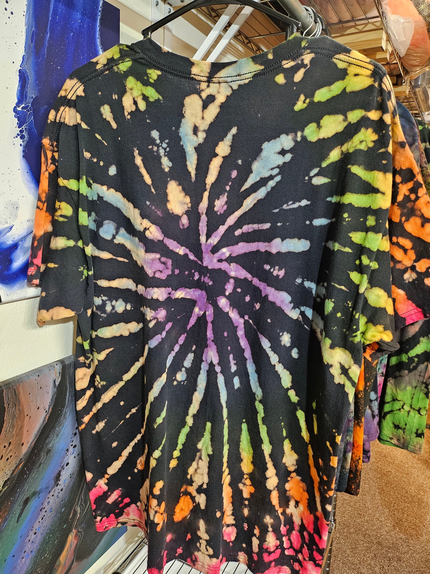 "Rainbow Spiral" - Streetwear Reverse Dye T-Shirt