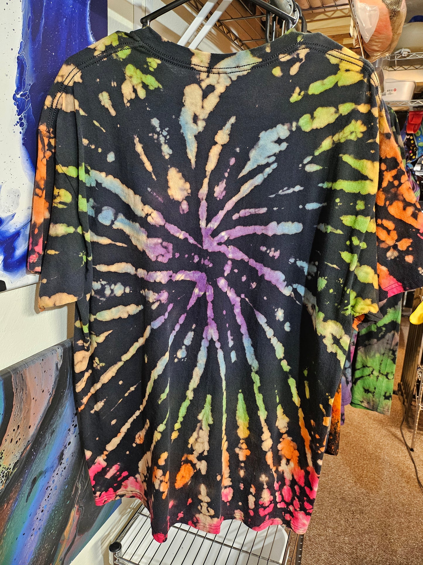 "Rainbow Spiral" - Streetwear Reverse Dye T-Shirt