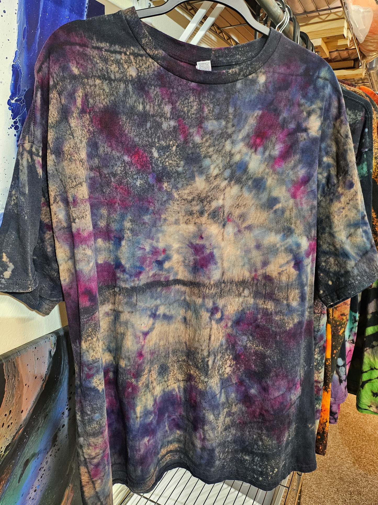 "Galaxy Grid" - Streetwear Reverse Dye T-Shirt