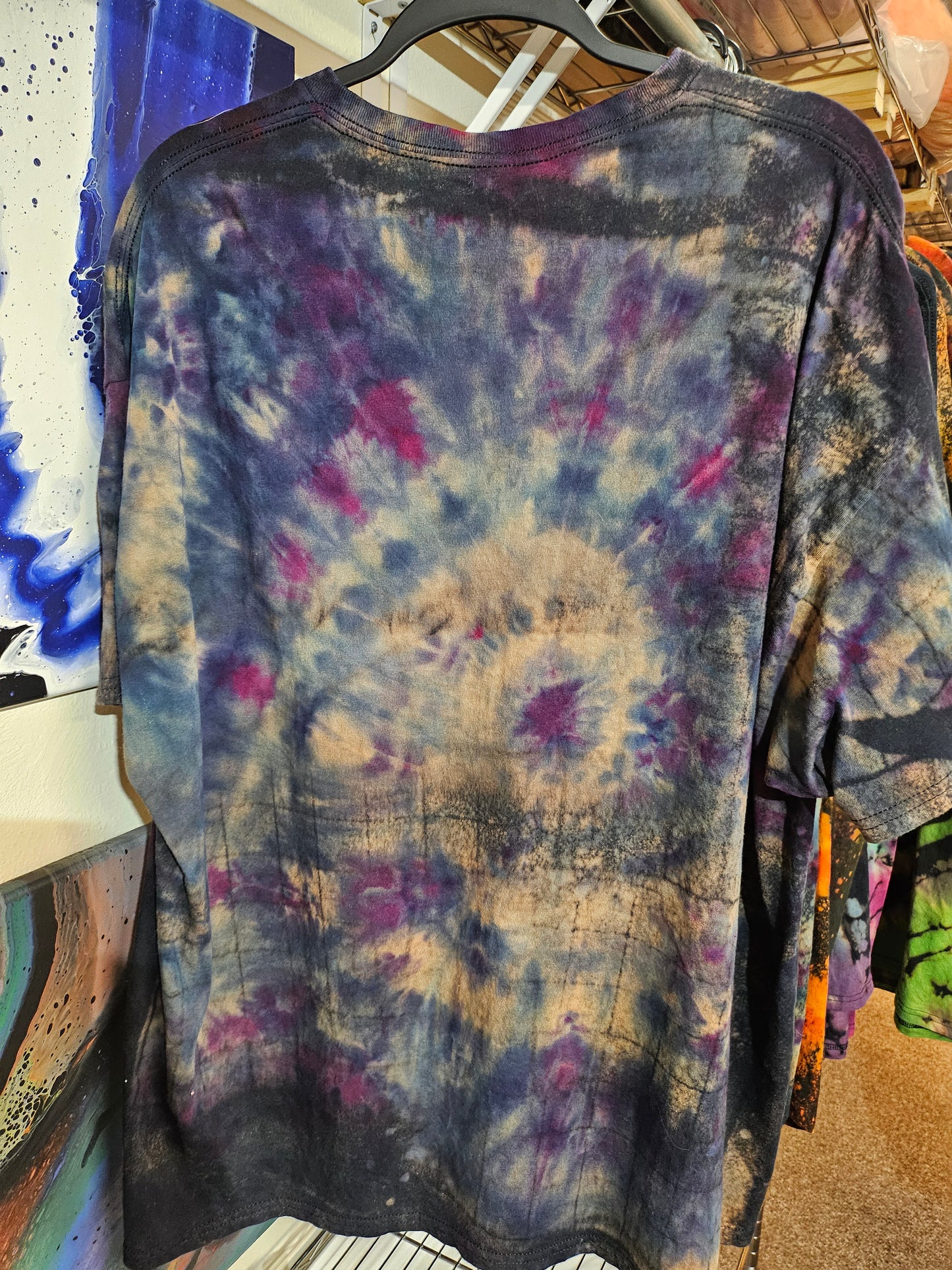 "Galaxy Grid" - Streetwear Reverse Dye T-Shirt