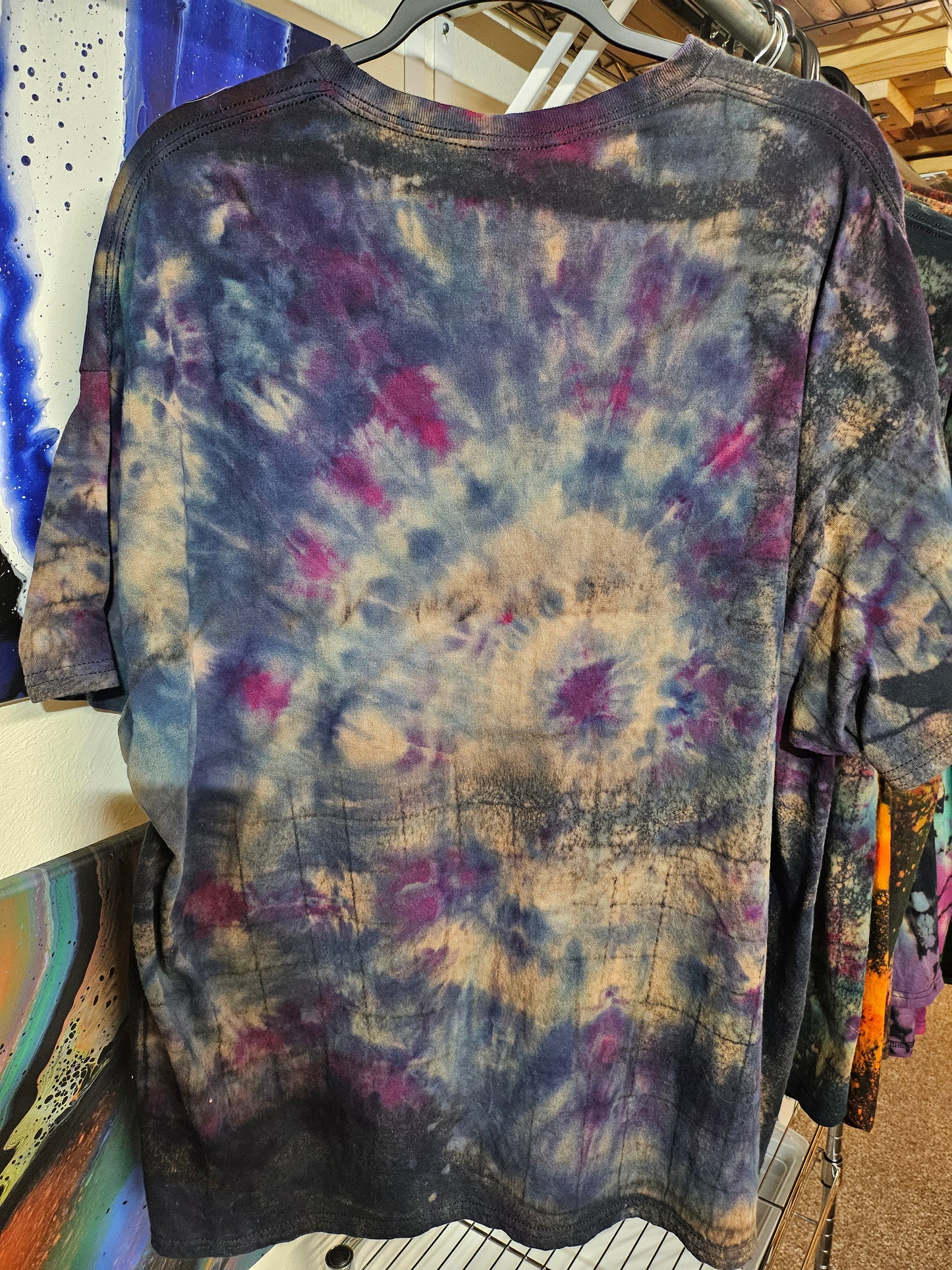 "Galaxy Grid" - Streetwear Reverse Dye T-Shirt