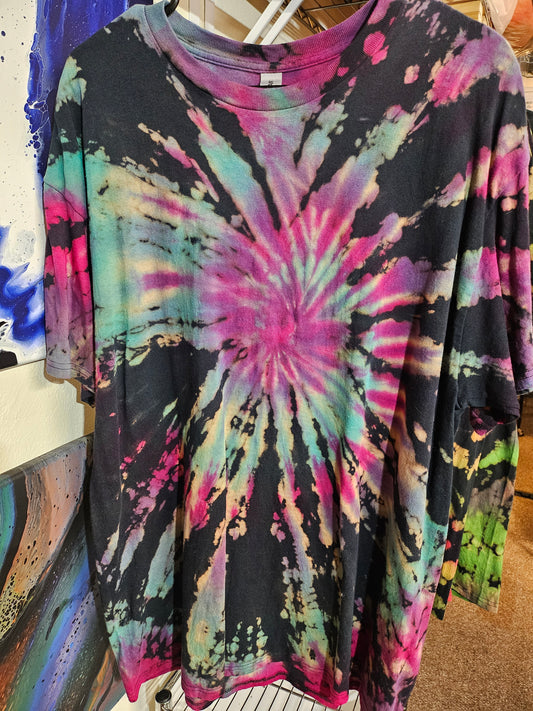 "Galaxy Spiral" - Streetwear Reverse Dye T-Shirt