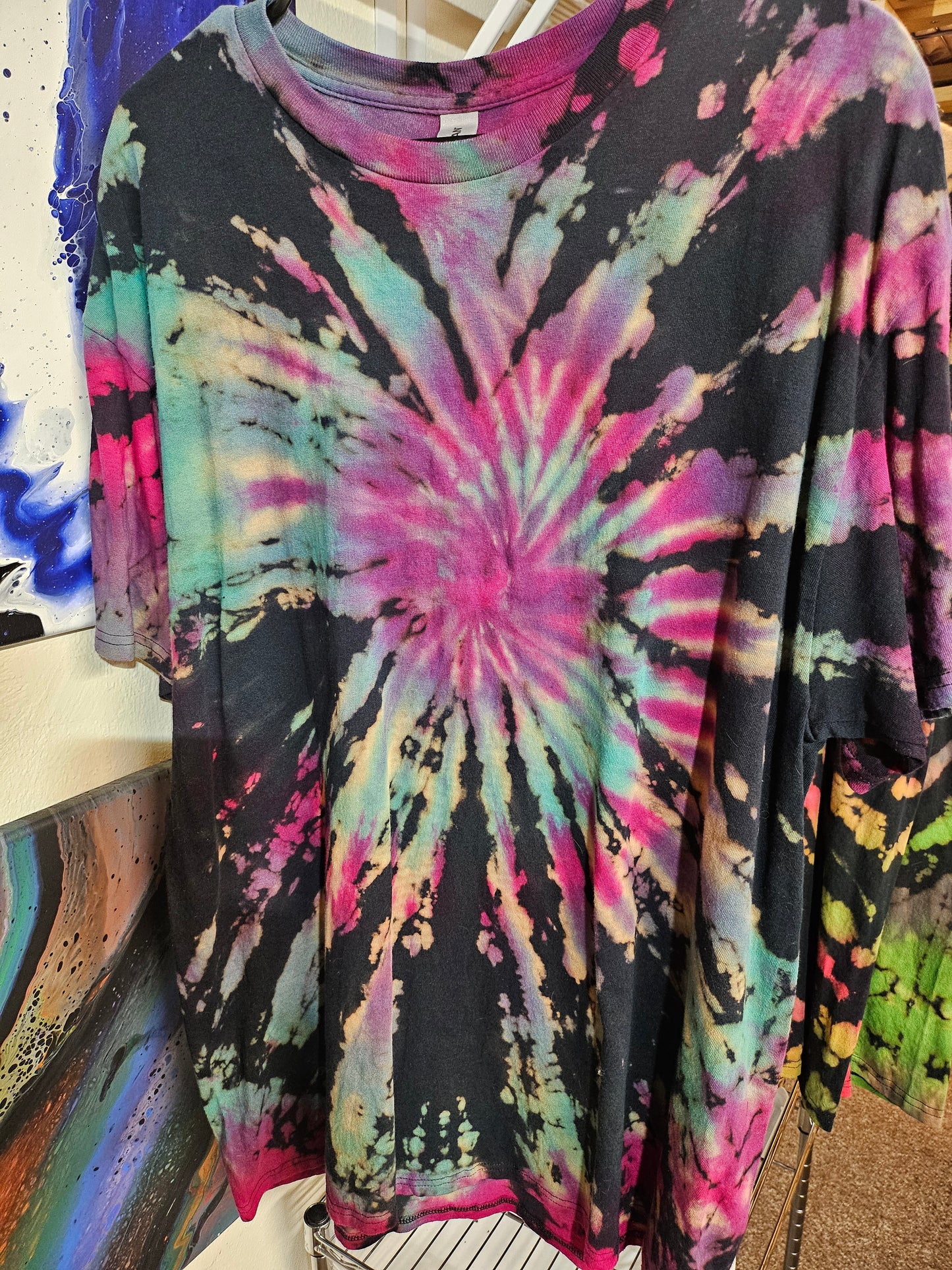 "Galaxy Spiral" - Streetwear Reverse Dye T-Shirt