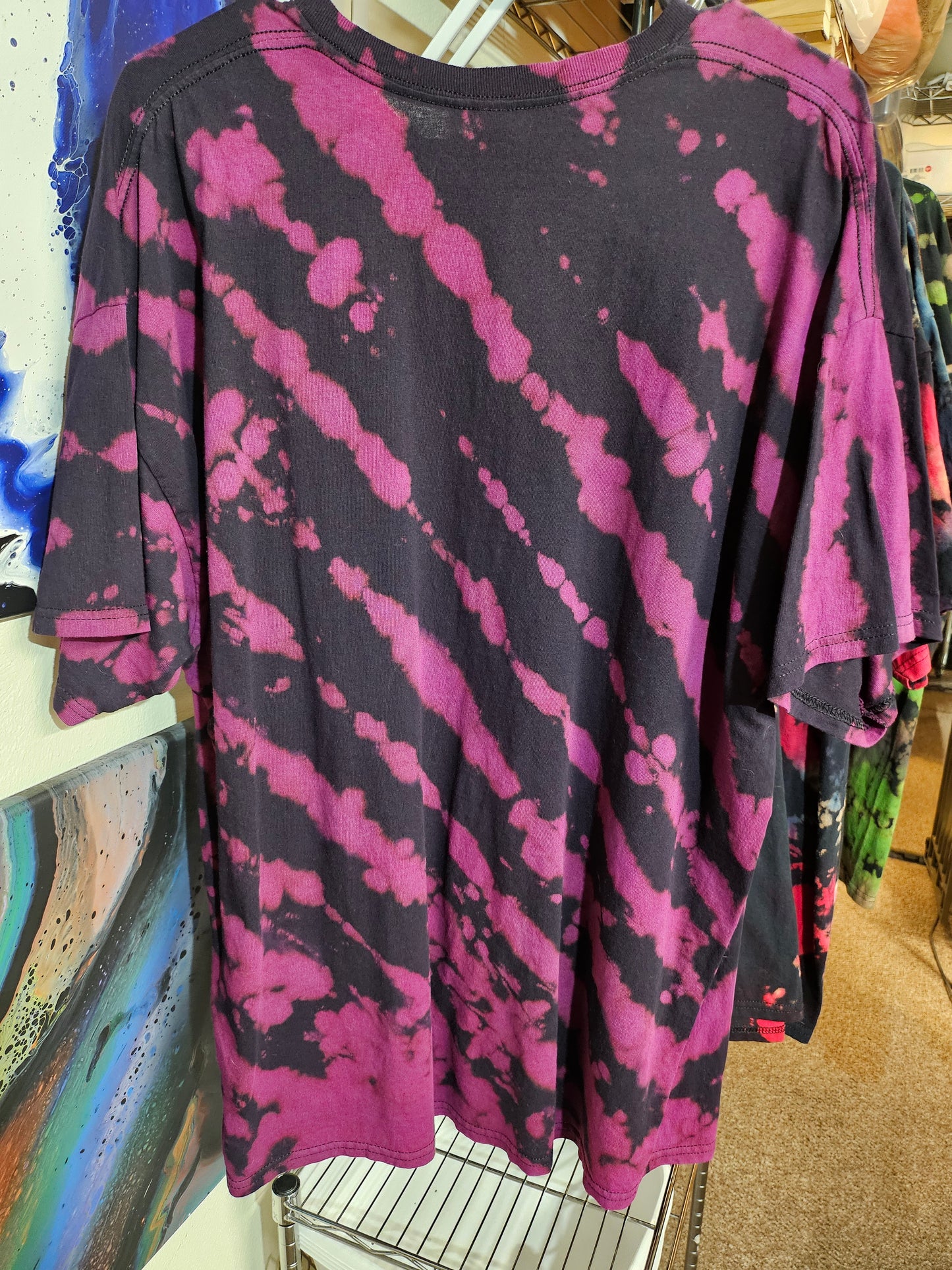 "Purple Stripe Tear" - Streetwear Reverse Dye T-Shirt