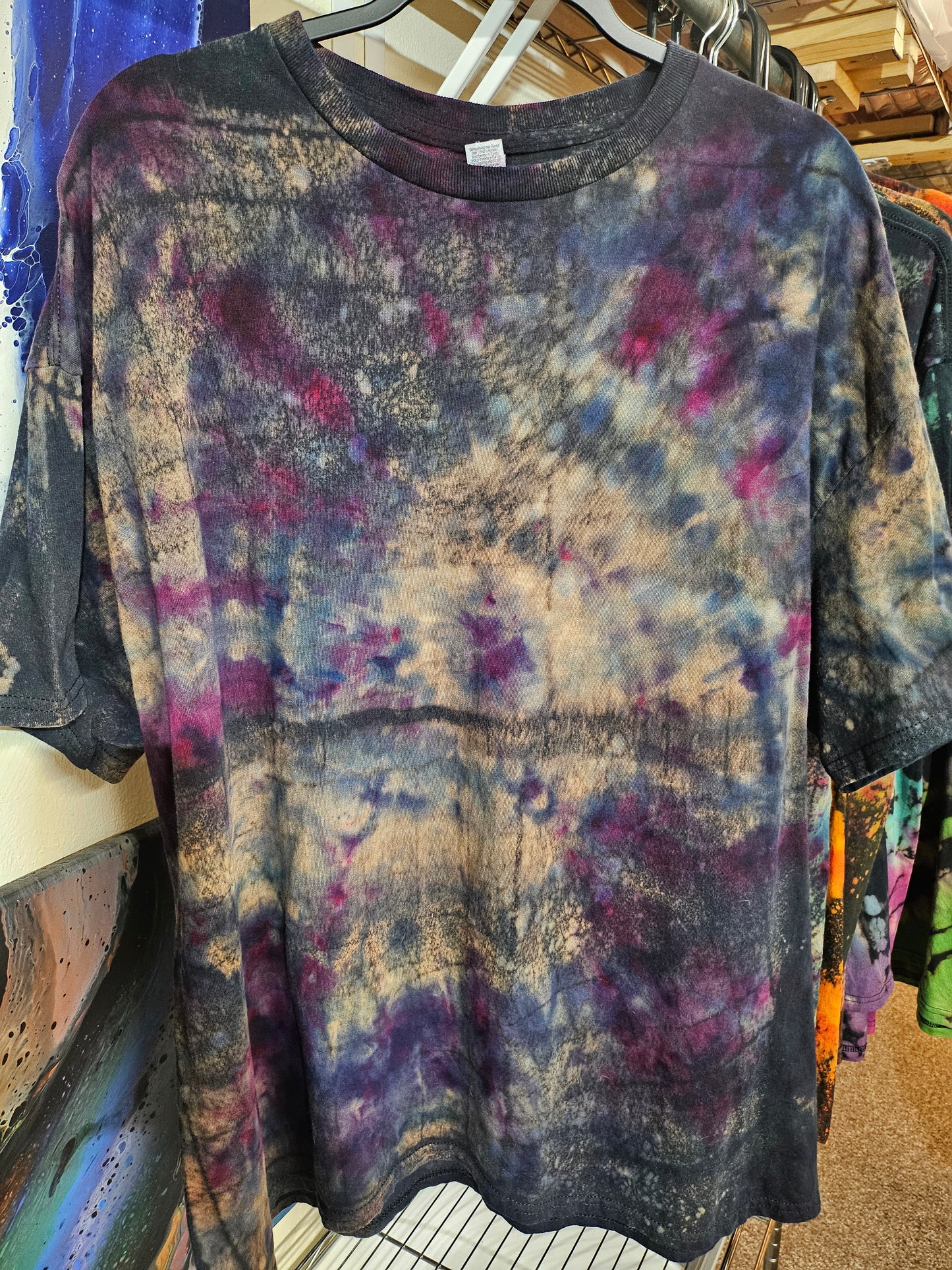 "Galaxy Grid" - Streetwear Reverse Dye T-Shirt