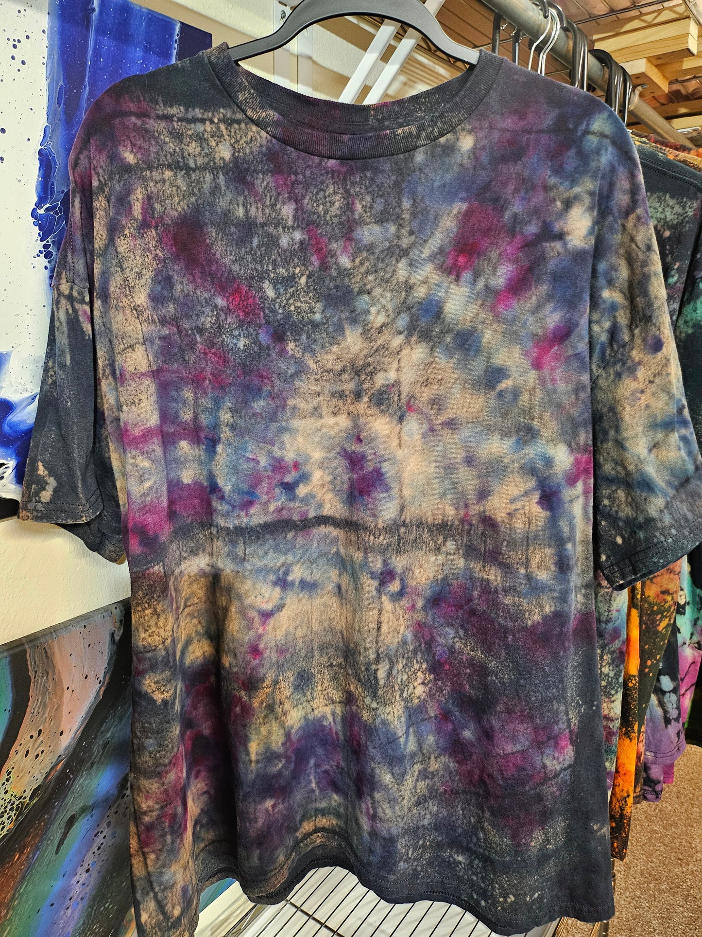 "Galaxy Grid" - Streetwear Reverse Dye T-Shirt