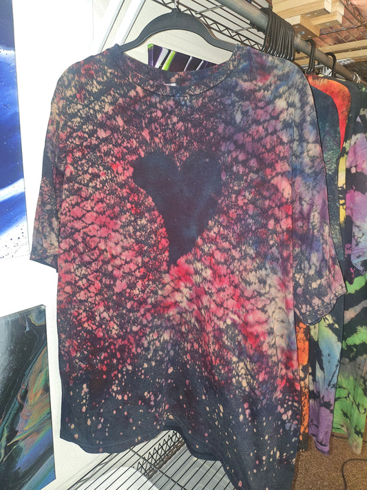 "Caged Heart" - Streetwear Reverse Dye T-Shirt