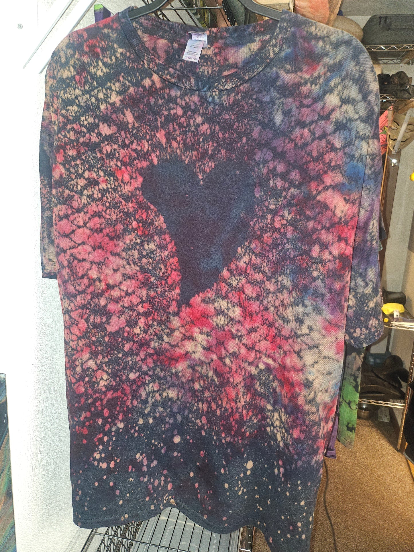 "Caged Heart" - Streetwear Reverse Dye T-Shirt